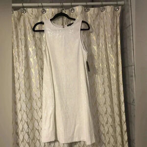 NWT! Marina by ModCloth Shine Sequin Shift Dress - white, size 10
